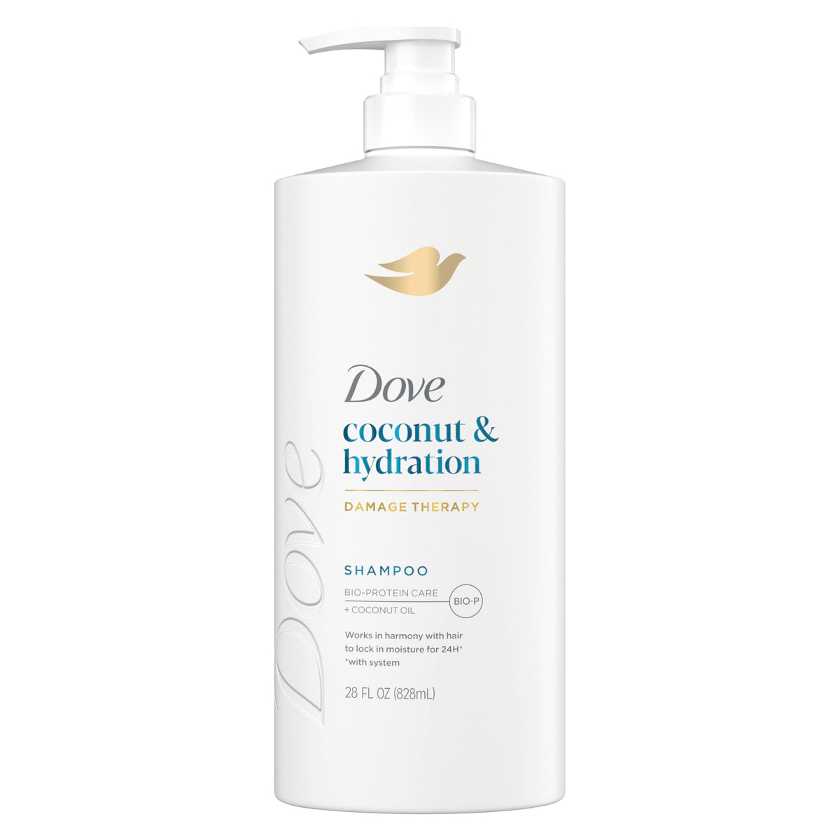 Dove Shampoo Coconut & Hydration for Dry Hair with Bio-Protein, 28 Fl Oz