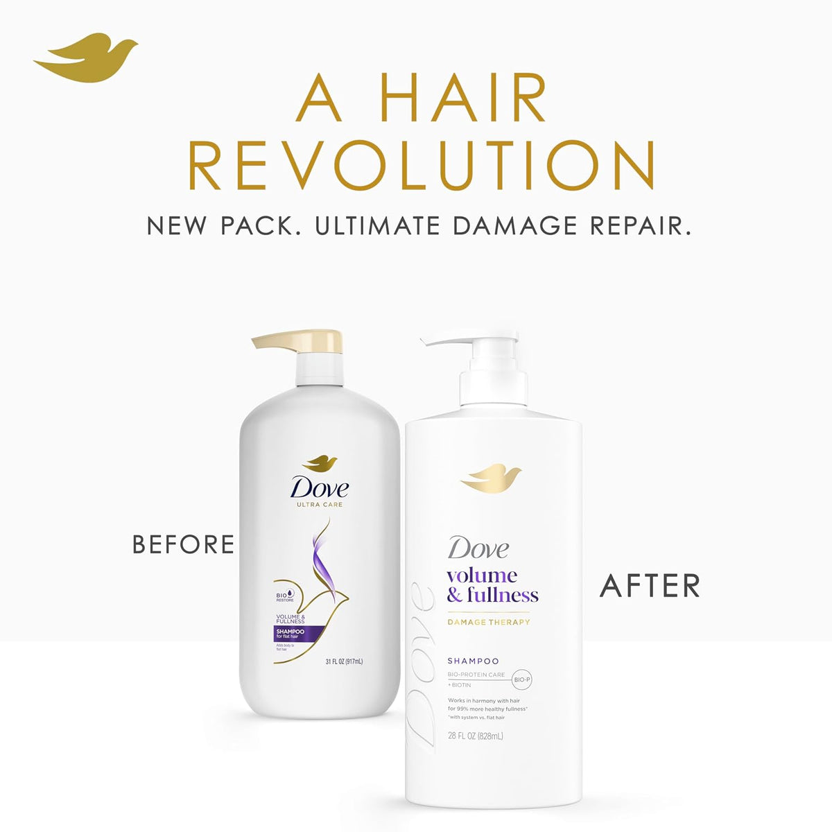Dove Volume & Fullness Shampoo, Volumizing for Thinning Hair + Biotin 28oz