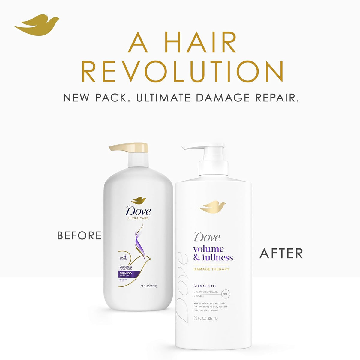 Dove Volume & Fullness Shampoo, Volumizing for Thinning Hair + Biotin 28oz