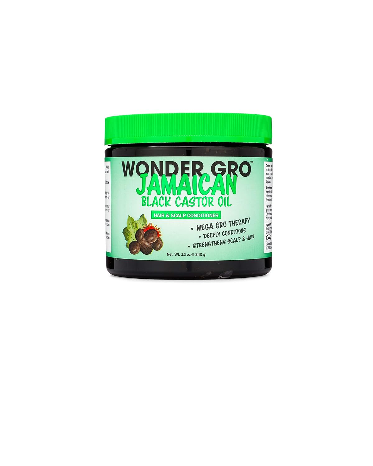 Jamaican Black Castor Oil Hair Grease Styling Conditioner, 12 fl oz - Great for Strengthening - Mega Hair Growth Therapy by Wonder Gro