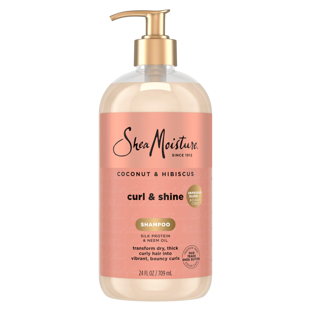 Shea Moisture Shampoo Curl and Shine for Curly Hair Coconut and Hibiscus Paraben Free Shampoo 13 oz