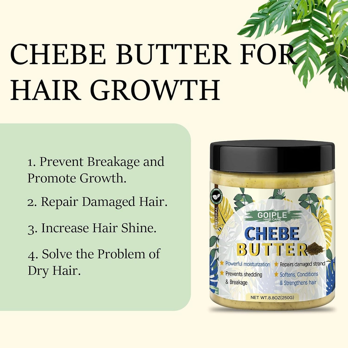 WOZUTUNT 8.8 oz Chebe Butter for Hair Growth, Thickening and Moisturization - Deep Conditioning Hair Butter Grease for Men and Women