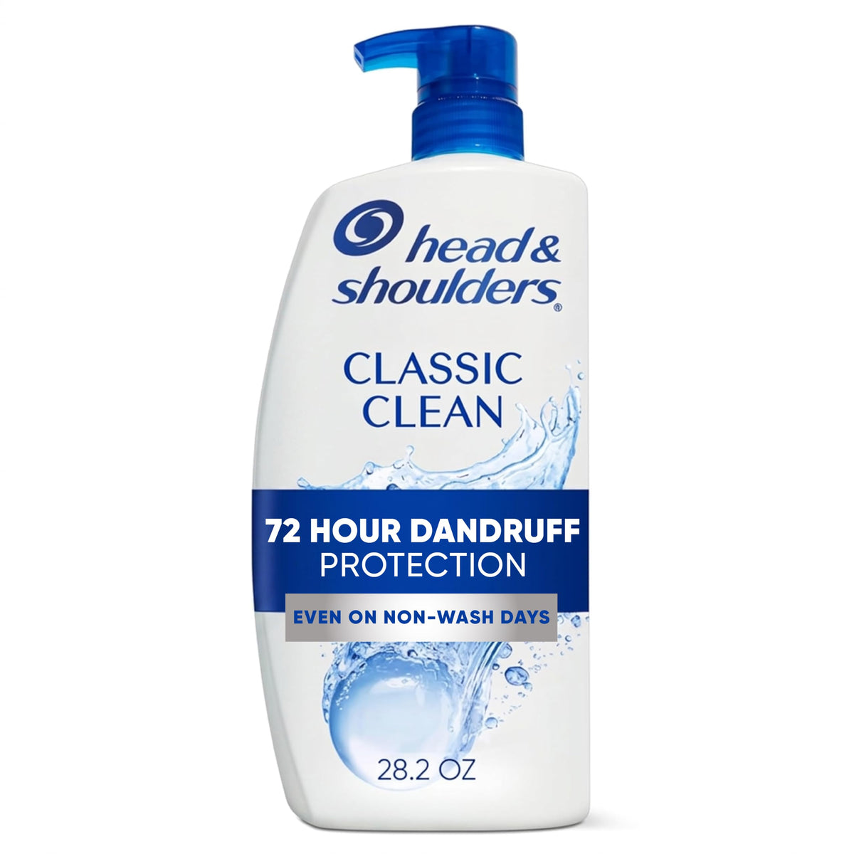 Head & Shoulders Classic Clean Anti-Dandruff Shampoo, 72-Hour Dandruff Protection, 1% Pyrithione Zinc, 28.2 fl oz