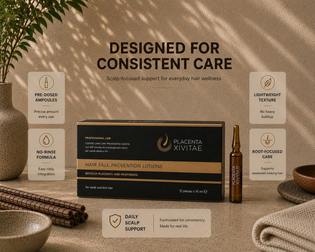 Placenta Hair Growth Serum Ampoules - Anti Hair Loss Treatment 12x10ml