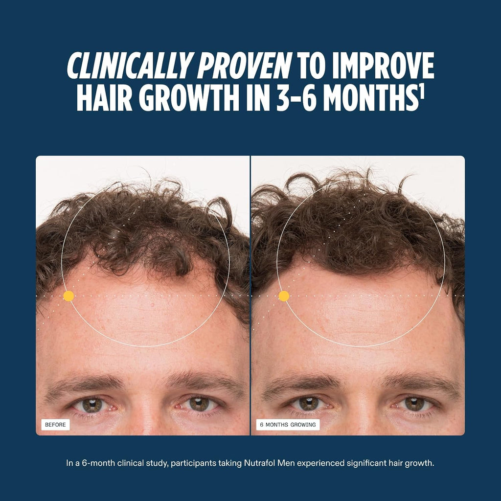Nutrafol Men Hair Growth Supplements, Ages 18-49, 2-Month Pouches
