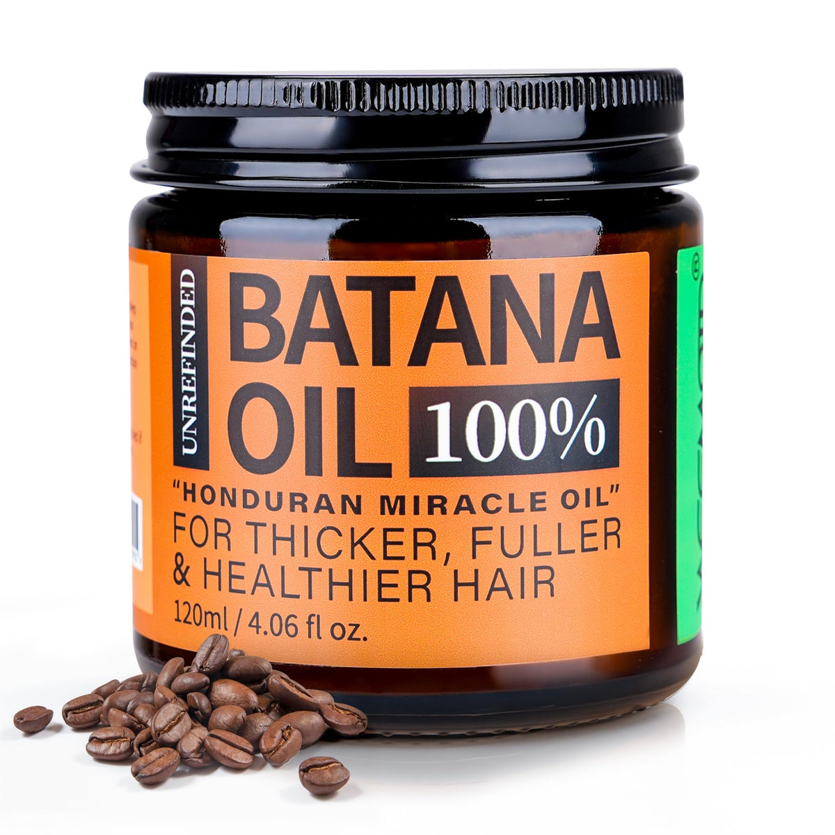 100% Raw Batana Oil for Hair from Honduras, 4.06 Fl Oz, Bright Coffee