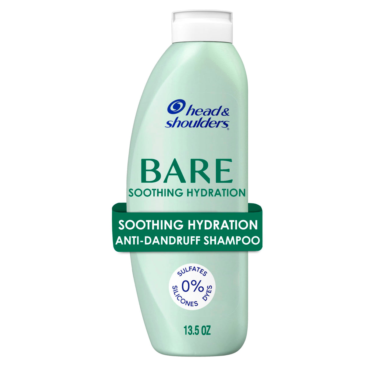 Head & Shoulders Anti-Dandruff Shampoo, BARE Soothing Hydration Twin Pack, 1% Pyrithione Zinc, Dry Scalp Relief, Free of Sulfates, Silicones, Dyes, 13.5 Fl Oz Each