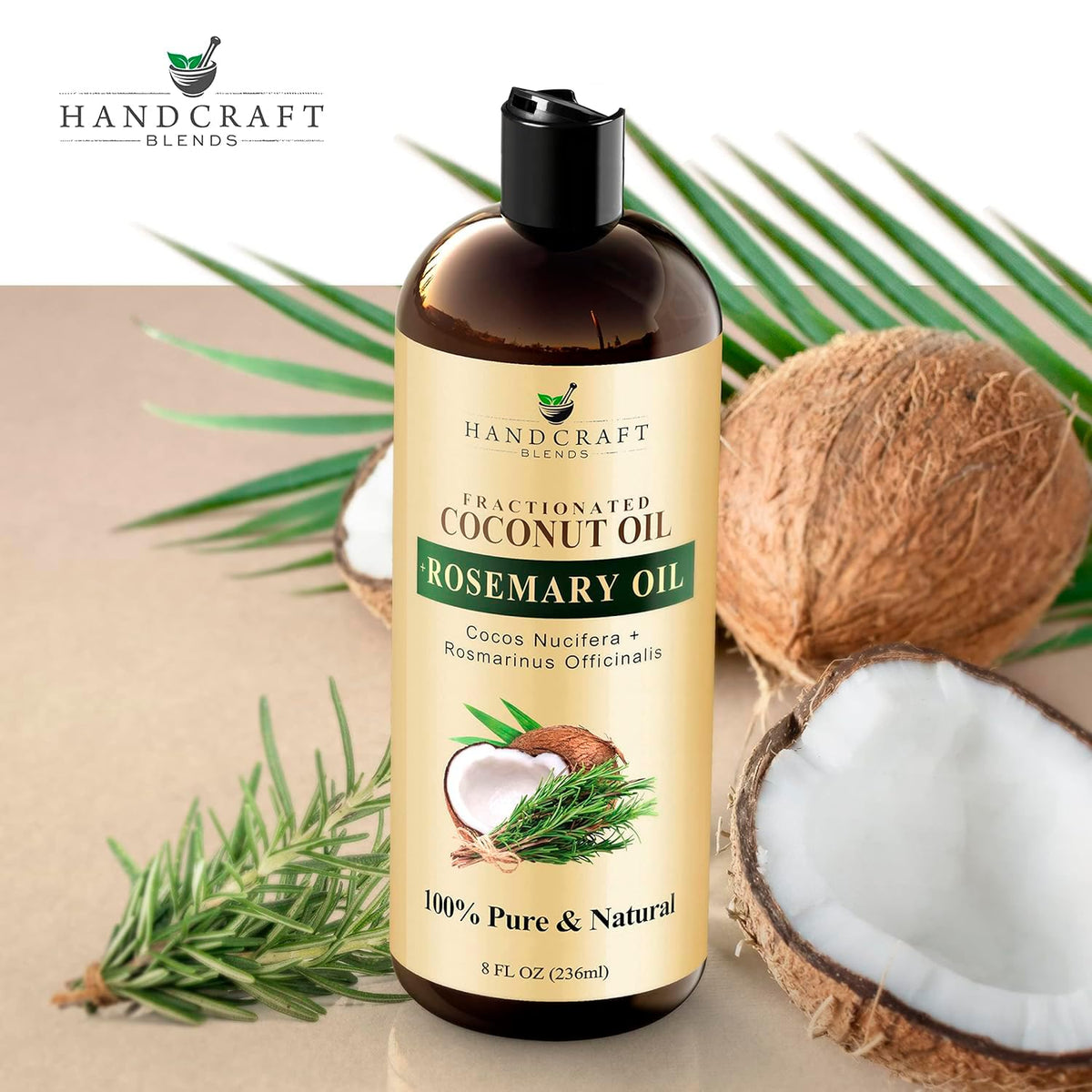 Handcraft Blends Fractionated Coconut Oil with Rosemary - 8 Fl Oz