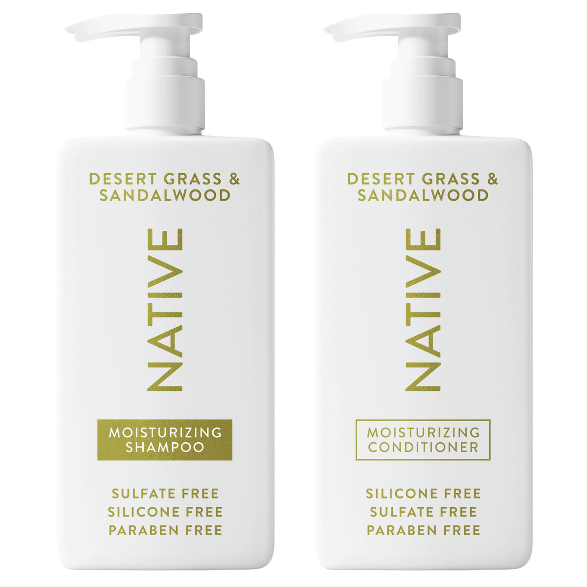 Native Coconut & Vanilla Shampoo and Conditioner Contain Naturally Derived Ingredients | All Hair Types, Color & Treated, Fine to Dry Damaged, Sulfate & Dye Free - 2-Pack