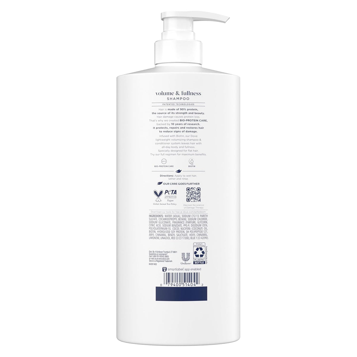 Dove Volume & Fullness Shampoo, Volumizing for Thinning Hair + Biotin 28oz