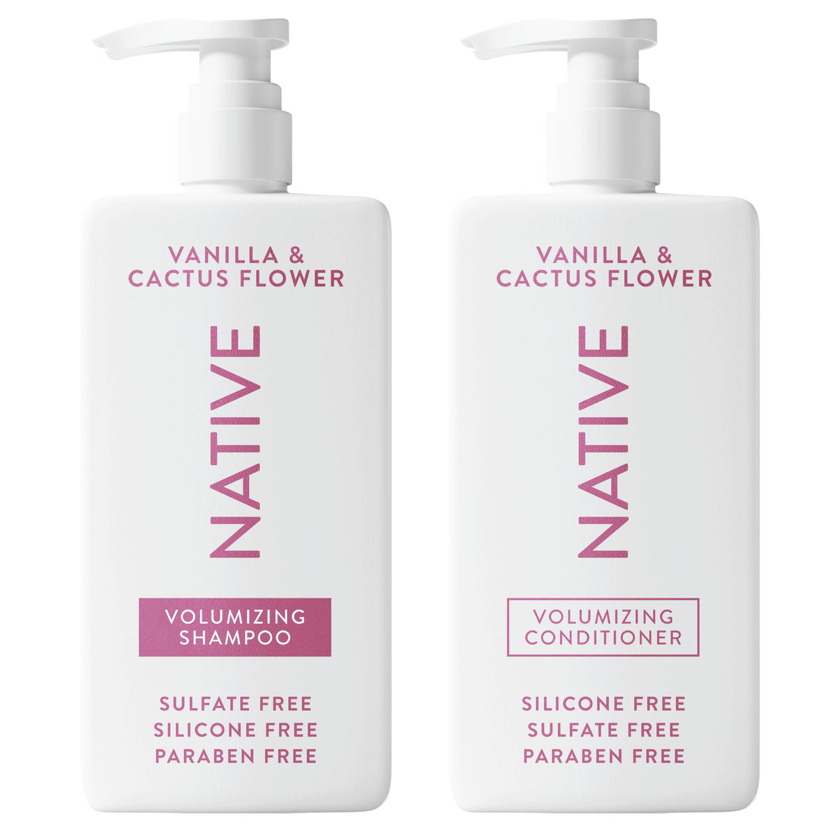 Native Coconut & Vanilla Shampoo and Conditioner Contain Naturally Derived Ingredients | All Hair Types, Color & Treated, Fine to Dry Damaged, Sulfate & Dye Free - 2-Pack