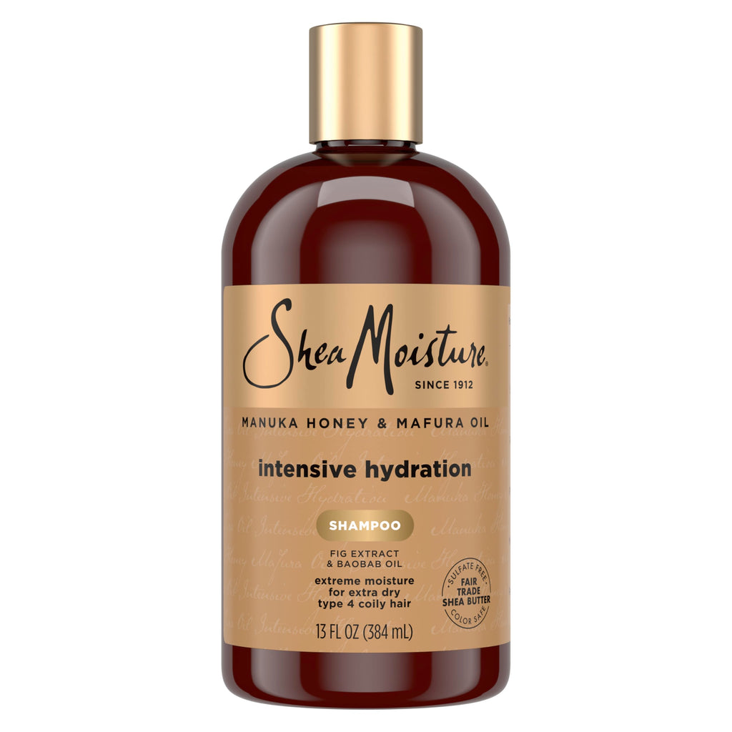 Shea Moisture Intensive Hydration Shampoo for Dry, Damaged Hair Manuka Honey and Mafura Oil Sulfate-Free 13 oz