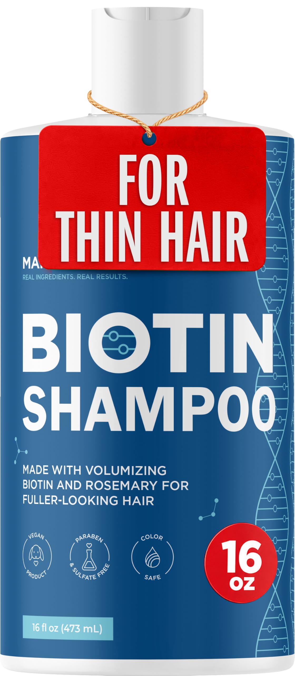 Rosemary and Biotin Shampoo for Thinning Hair - Vegan Volumizing Shampoo for Fine Hair with B Vitamins Argan Oil & Tea Tree Essential Oil - Paraben Silicone and Sulfate Free Vegan Formula (8 Fl Oz)