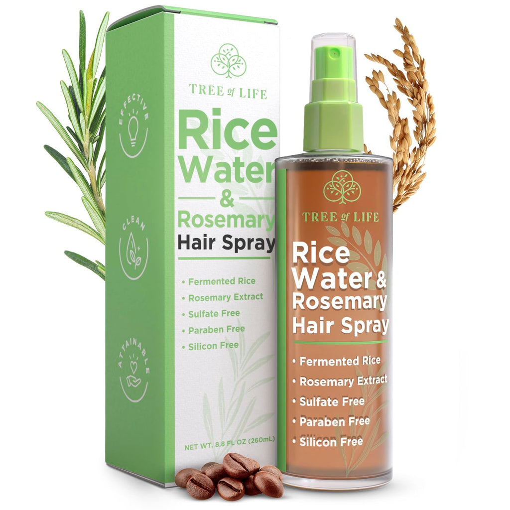Tree of Life Rice Water Rosemary Hair Spray for Hair Growth, 8.8 Fl Oz