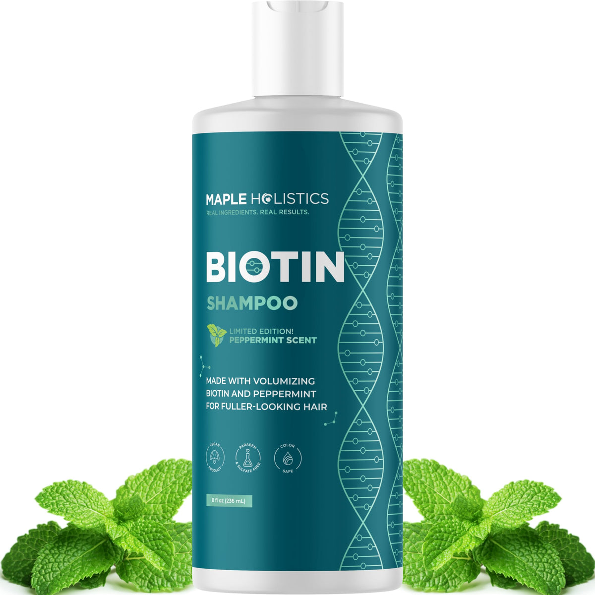 Rosemary and Biotin Shampoo for Thinning Hair - Vegan Volumizing Shampoo for Fine Hair with B Vitamins Argan Oil & Tea Tree Essential Oil - Paraben Silicone and Sulfate Free Vegan Formula (8 Fl Oz)
