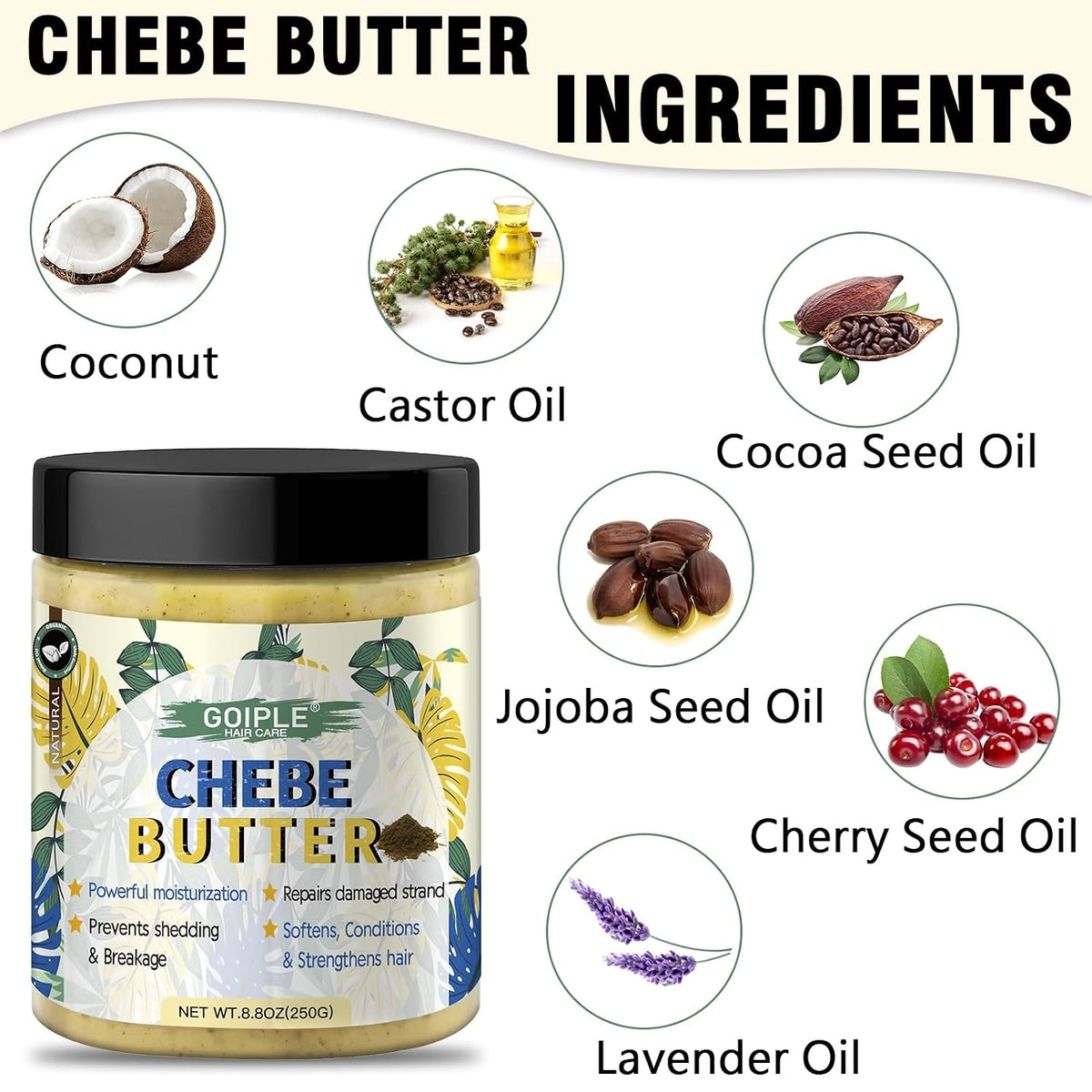 WOZUTUNT 8.8 oz Chebe Butter for Hair Growth, Thickening and Moisturization - Deep Conditioning Hair Butter Grease for Men and Women