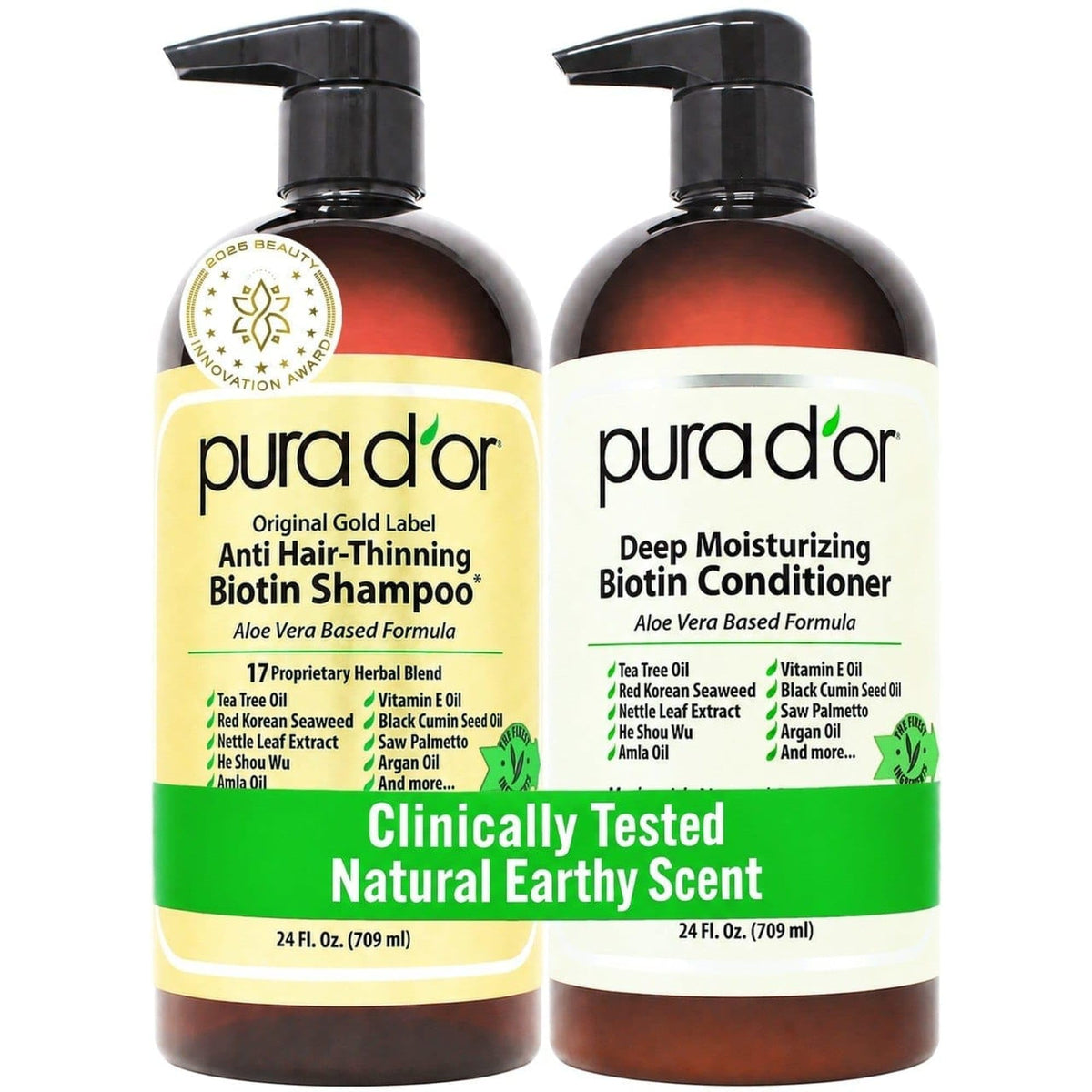 PURA D'OR Deep Moisturizing Biotin Conditioner for Dry, Damaged Hair, 16oz
