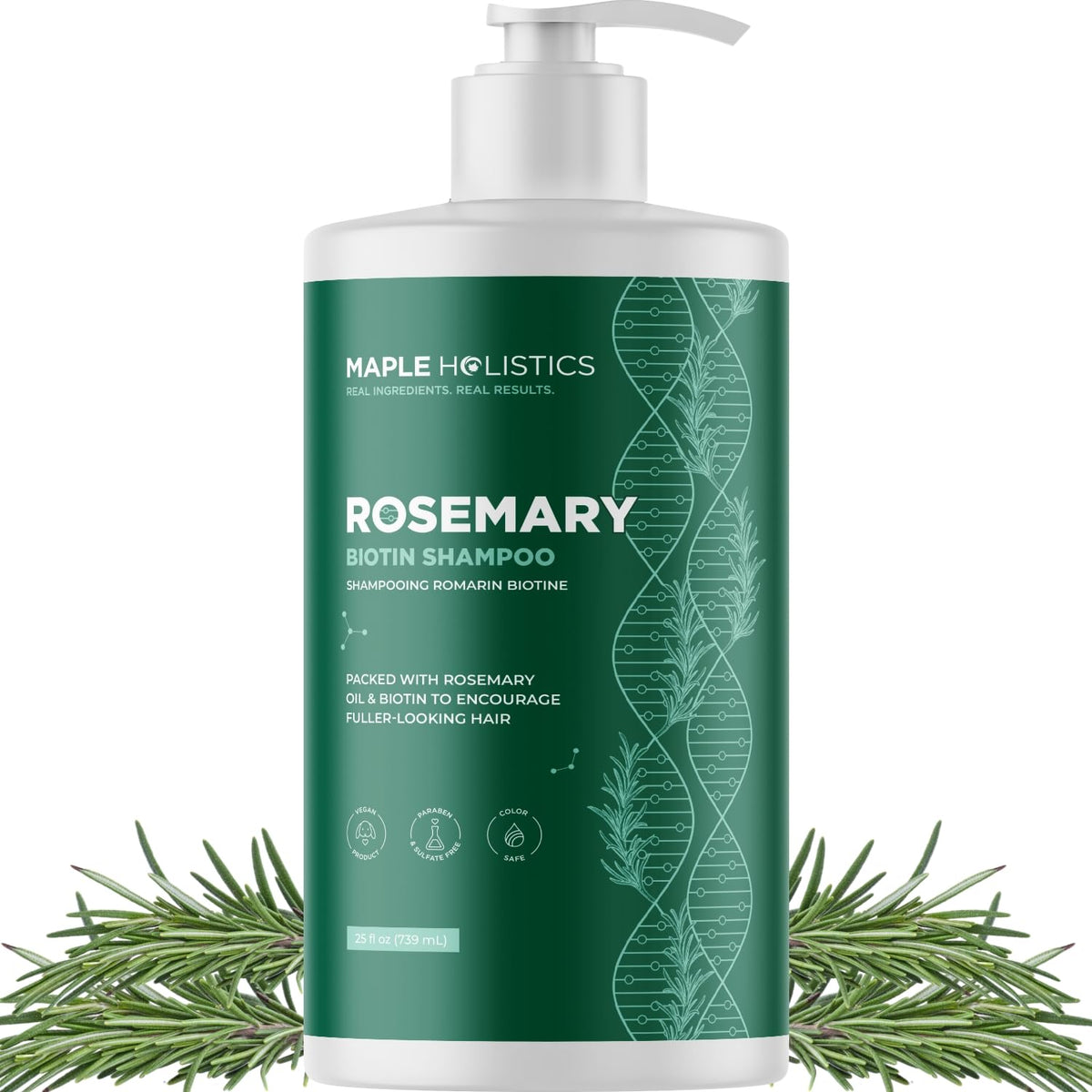 Rosemary and Biotin Shampoo for Thinning Hair - Vegan Volumizing Shampoo for Fine Hair with B Vitamins Argan Oil & Tea Tree Essential Oil - Paraben Silicone and Sulfate Free Vegan Formula (8 Fl Oz)