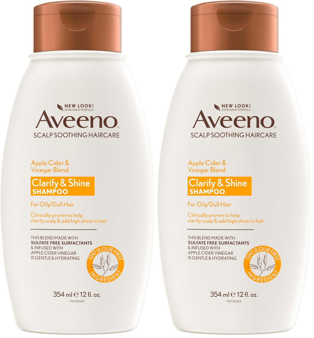 Aveeno Apple Cider Vinegar Clarifying Shampoo, Shine Enhancing, 12 fl oz