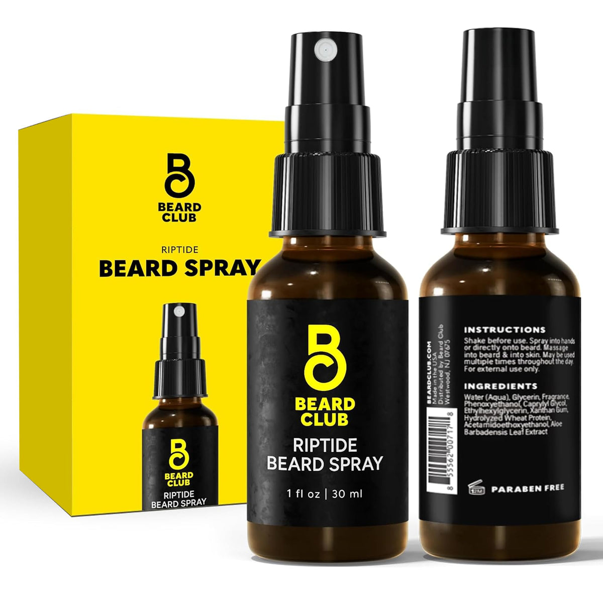 The Beard Club Biotin Beard Balm for Men - Beard Growth Shea Butter with Castor & Coconut Oil - Moisturizing, Hydrating and Softening Cream - Amber Cedar Scent - 4 oz