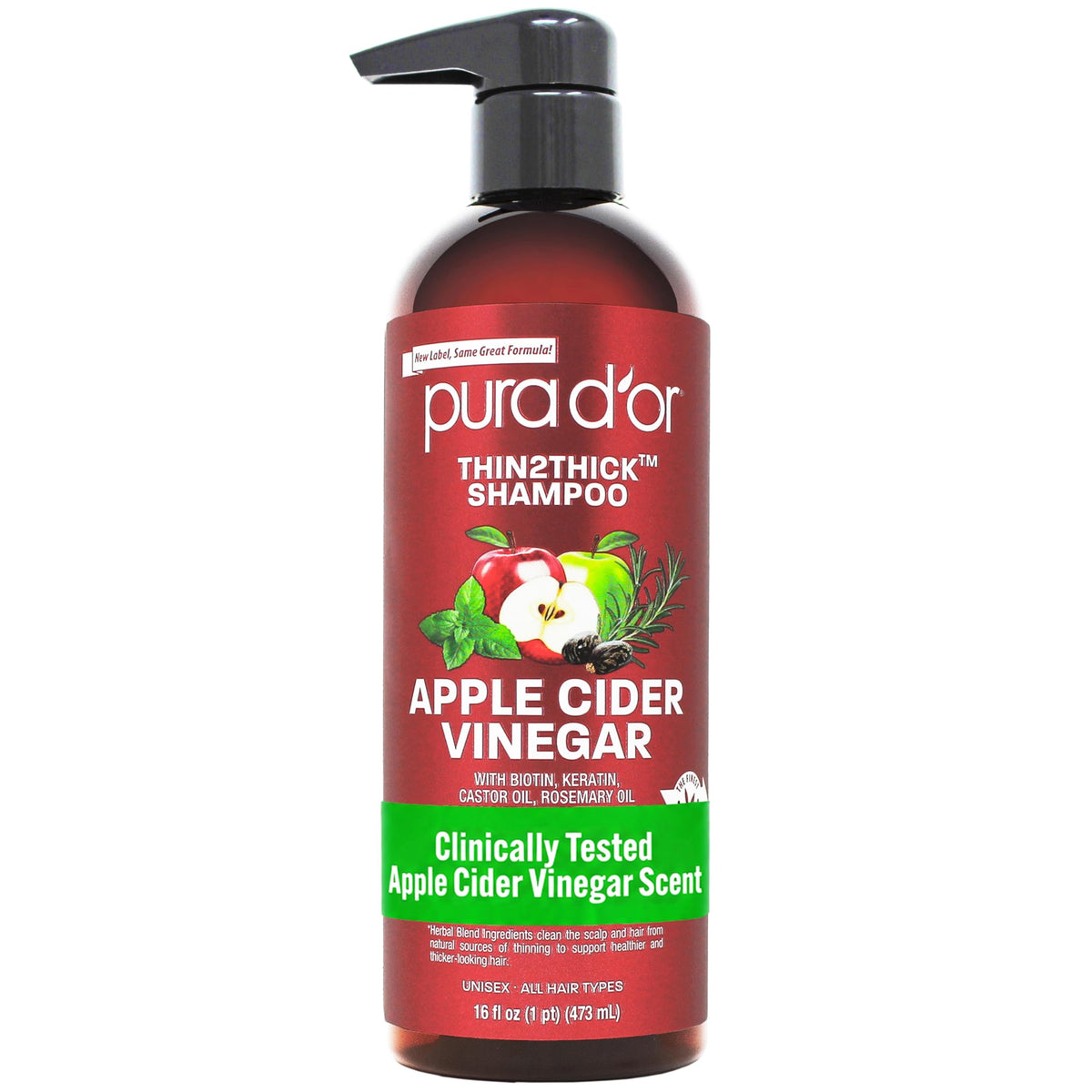 PURA D'OR Original Gold Label Anti-Hair Thinning Biotin Shampoo, 16oz