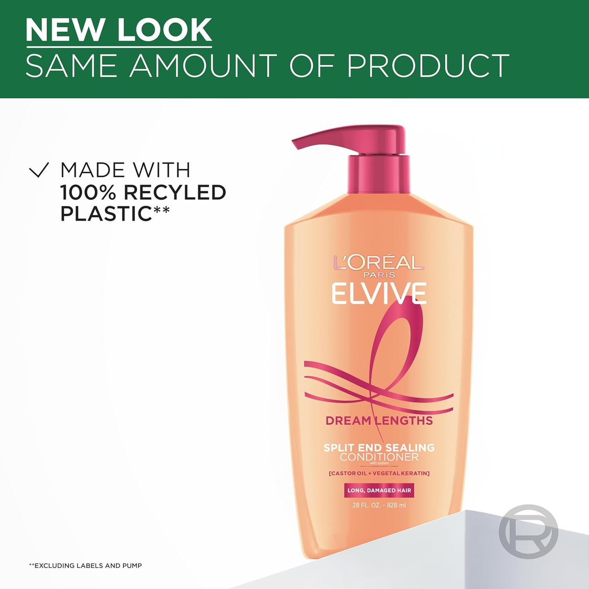 L'Oreal Paris Elvive Dream Lengths Super Detangling Conditioner With Fine Castor Oil and Vitamins B3 and B5 for Long, Damaged Hair, Instantly Detangles To Reduce Breakage With System, 28 Fl Ounce