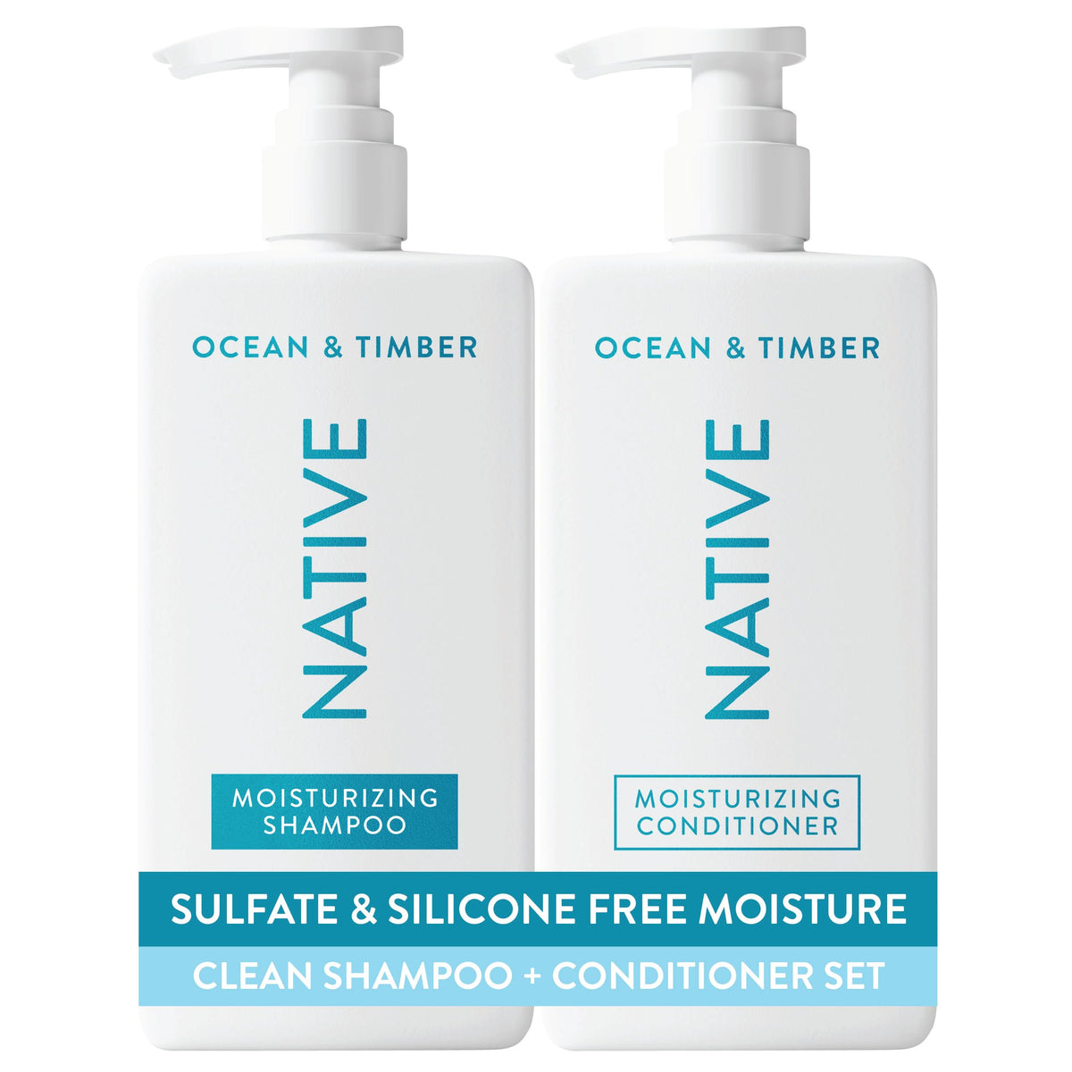 Native Coconut & Vanilla Shampoo and Conditioner Contain Naturally Derived Ingredients | All Hair Types, Color & Treated, Fine to Dry Damaged, Sulfate & Dye Free - 2-Pack