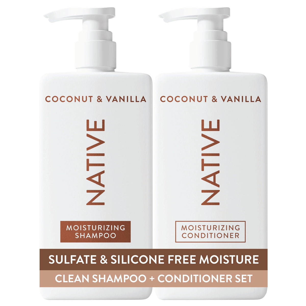 Native Shampoo and Conditioner Contain Naturally Derived Ingredients| All Hair Type Color & Treated, Fine to Dry Damaged, Sulfate & Dye Free - Almond & Shea Butter, 16.5 fl oz each (2 pack)