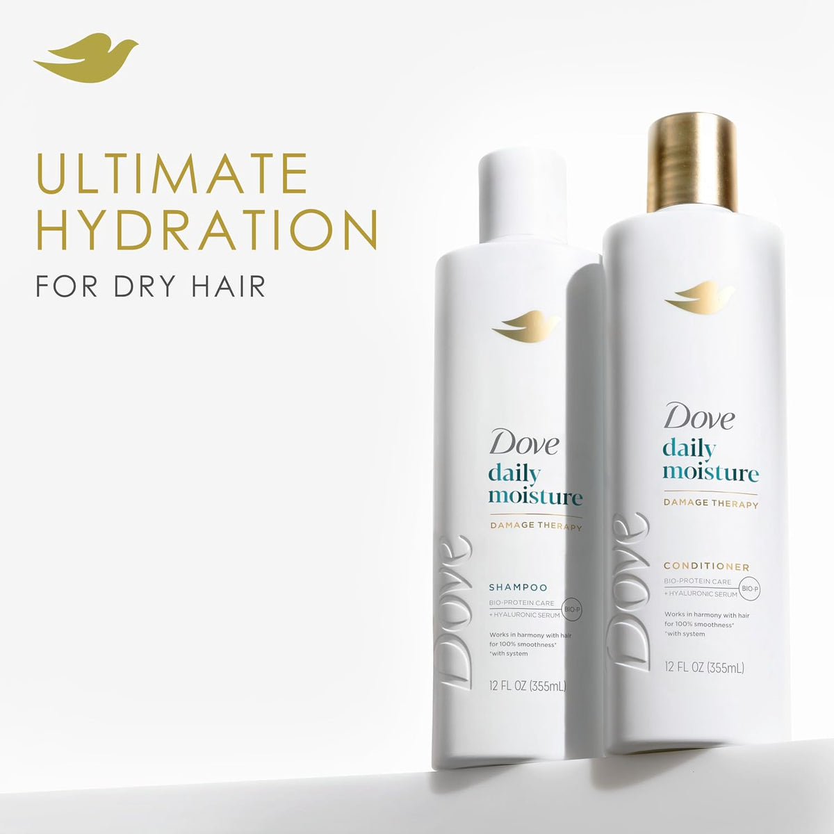 Dove Daily Moisture Conditioner for Dry Hair with Hyaluronic Serum 12oz 4ct