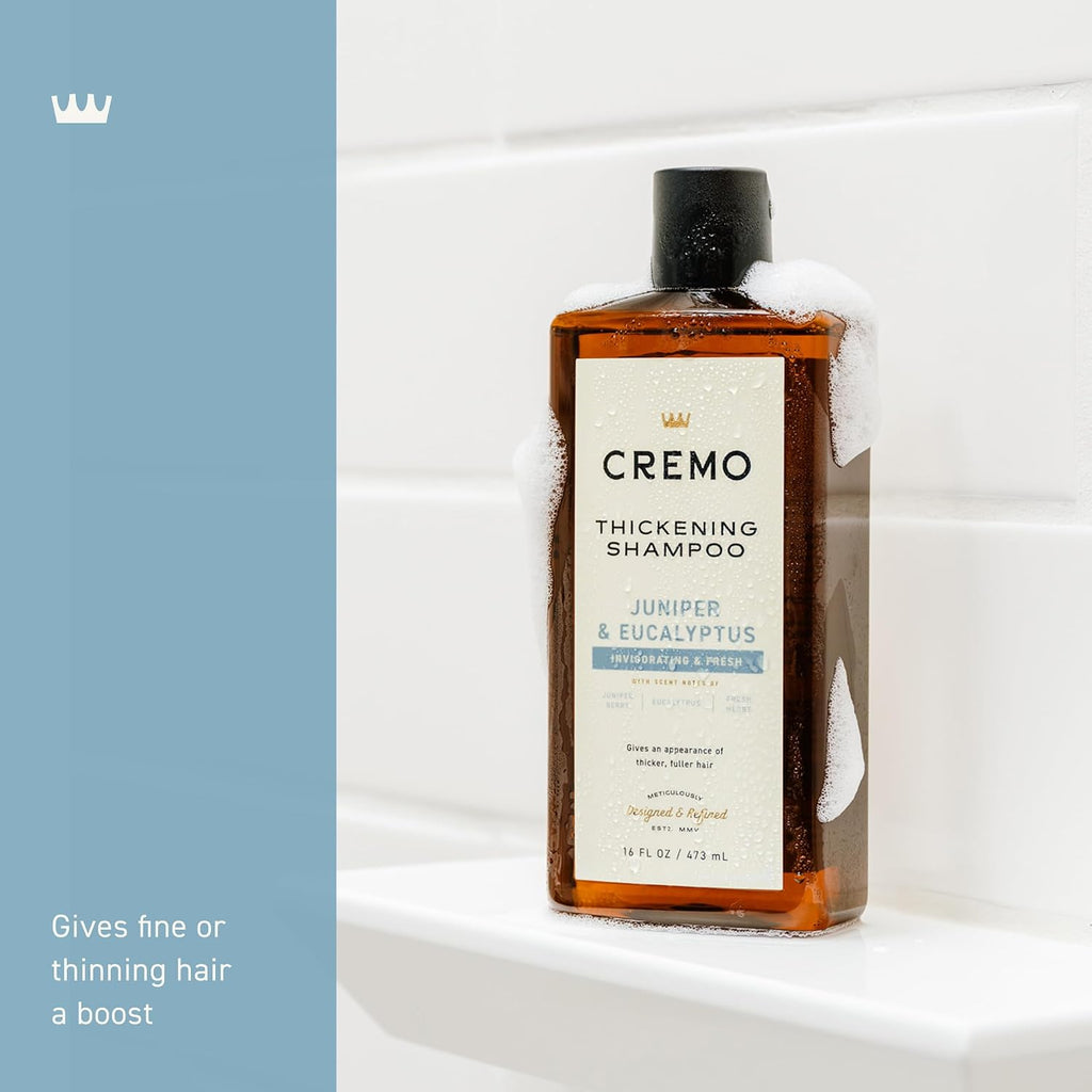 Cremo Thickening Shampoo for Men, Juniper & Eucalyptus, 16 Fl Oz