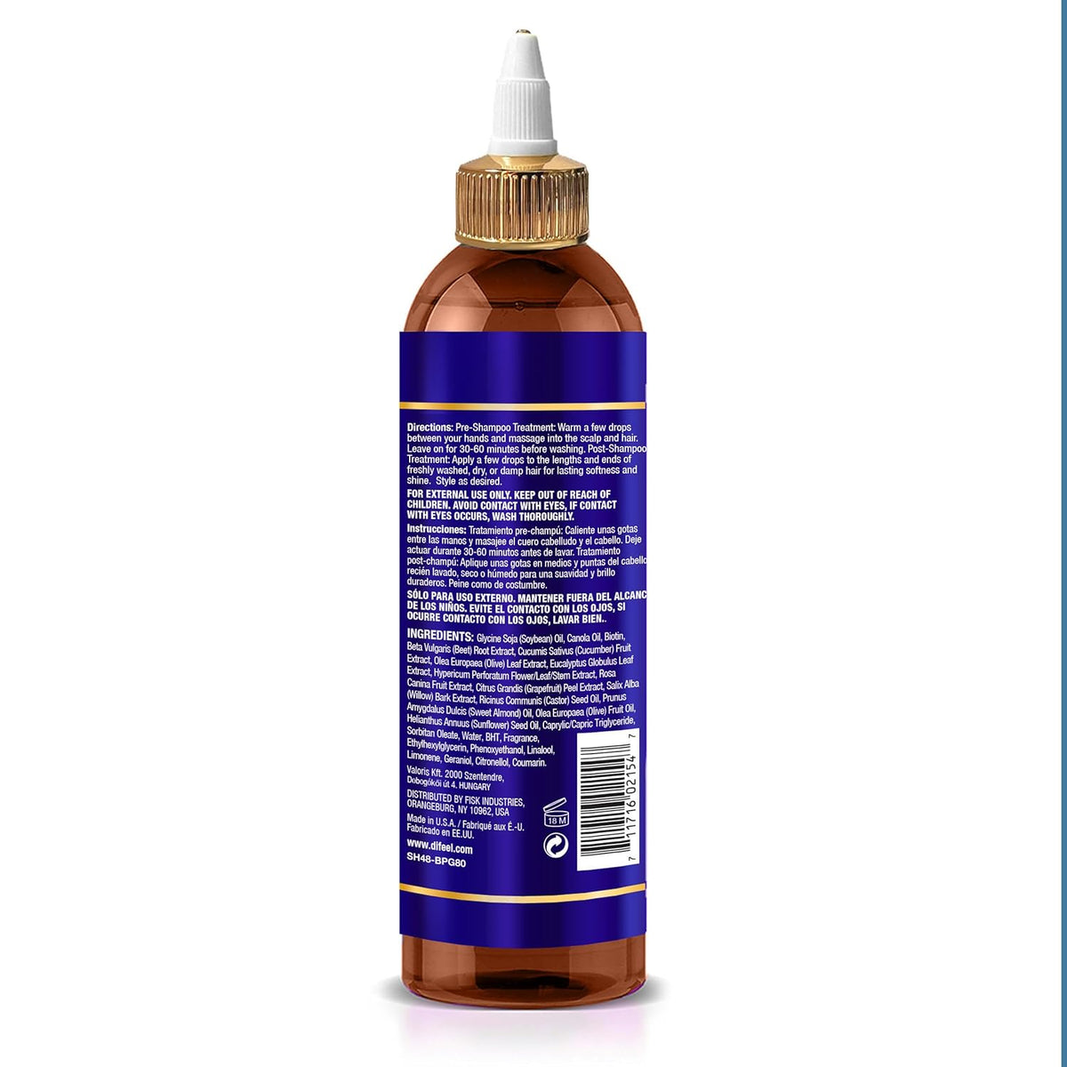 Difeel Biotin Pro-Growth Hair Oil Blend, 8 oz – Strengthens & Helps Reduce Breakage, Supports Thicker-Looking Hair, Lightweight Nourishing Formula, Made in USA