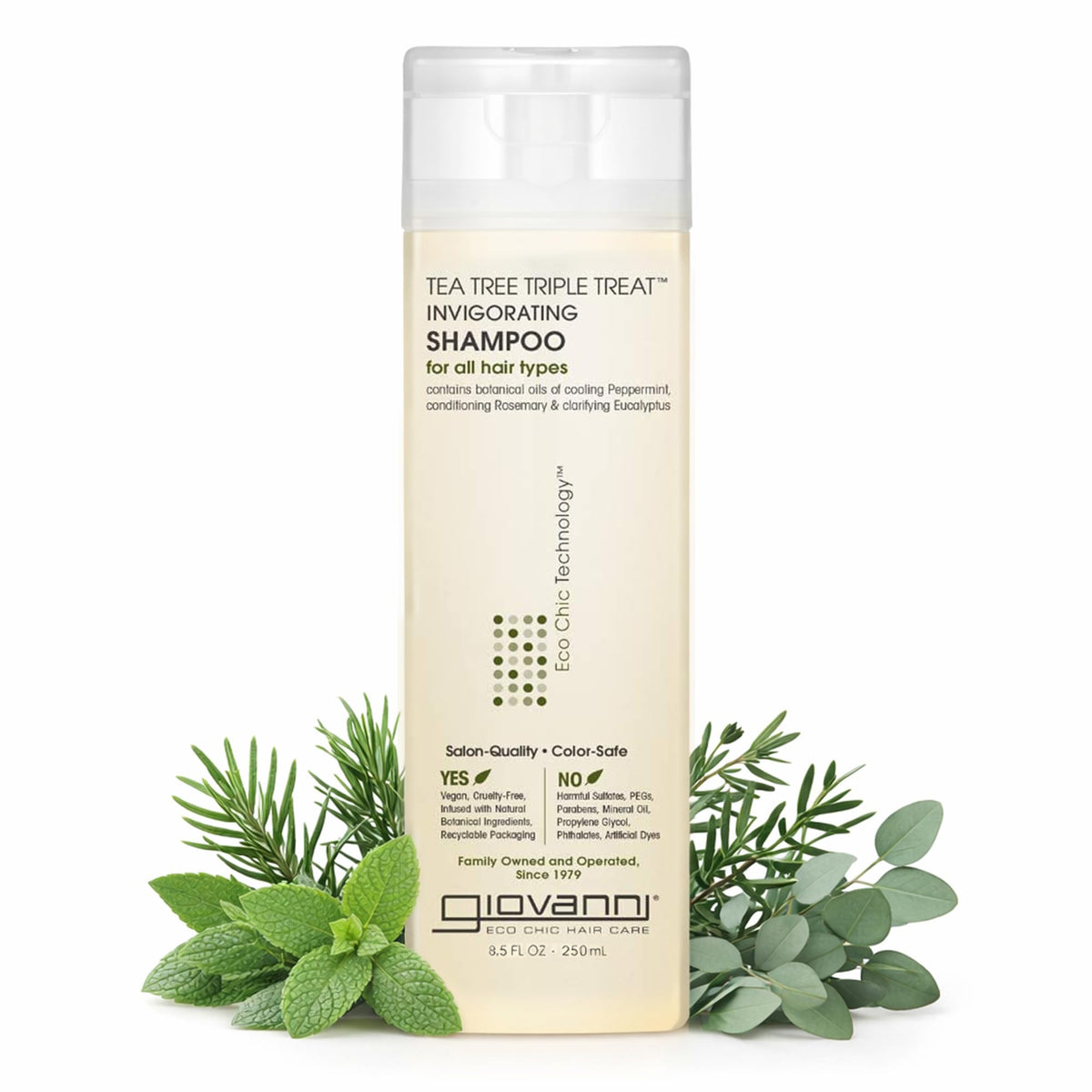 GIOVANNI Tea Tree Triple Treat Invigorating Shampoo, Salon Quality, 24 oz