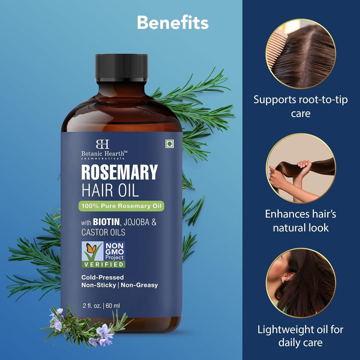 Botanic Hearth Rosemary Oil for Hair Growth - 2 Fl oz