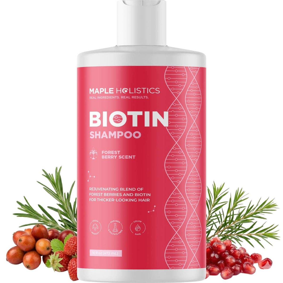 Rosemary and Biotin Shampoo for Thinning Hair - Vegan Volumizing Shampoo for Fine Hair with B Vitamins Argan Oil & Tea Tree Essential Oil - Paraben Silicone and Sulfate Free Vegan Formula (8 Fl Oz)