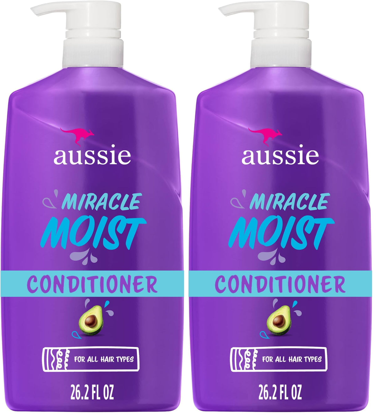 Aussie Miracle Moist with Avocado & Jojoba Oil, Paraben Free Conditioner, 26.2 fl oz