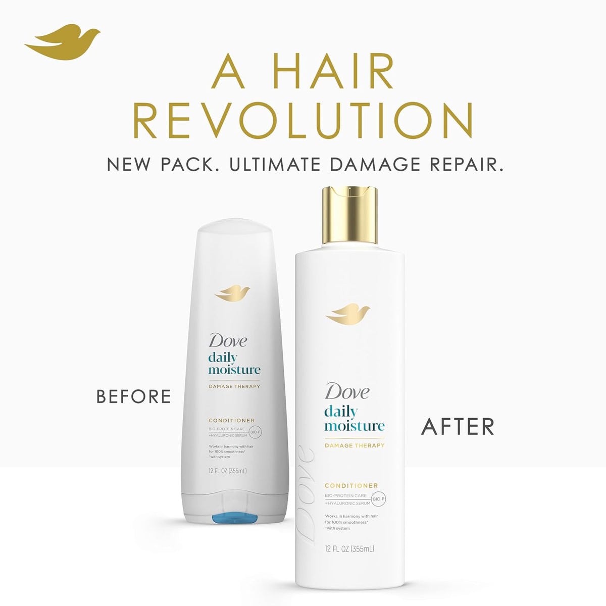 Dove Daily Moisture Conditioner for Dry Hair with Hyaluronic Serum 12oz 4ct