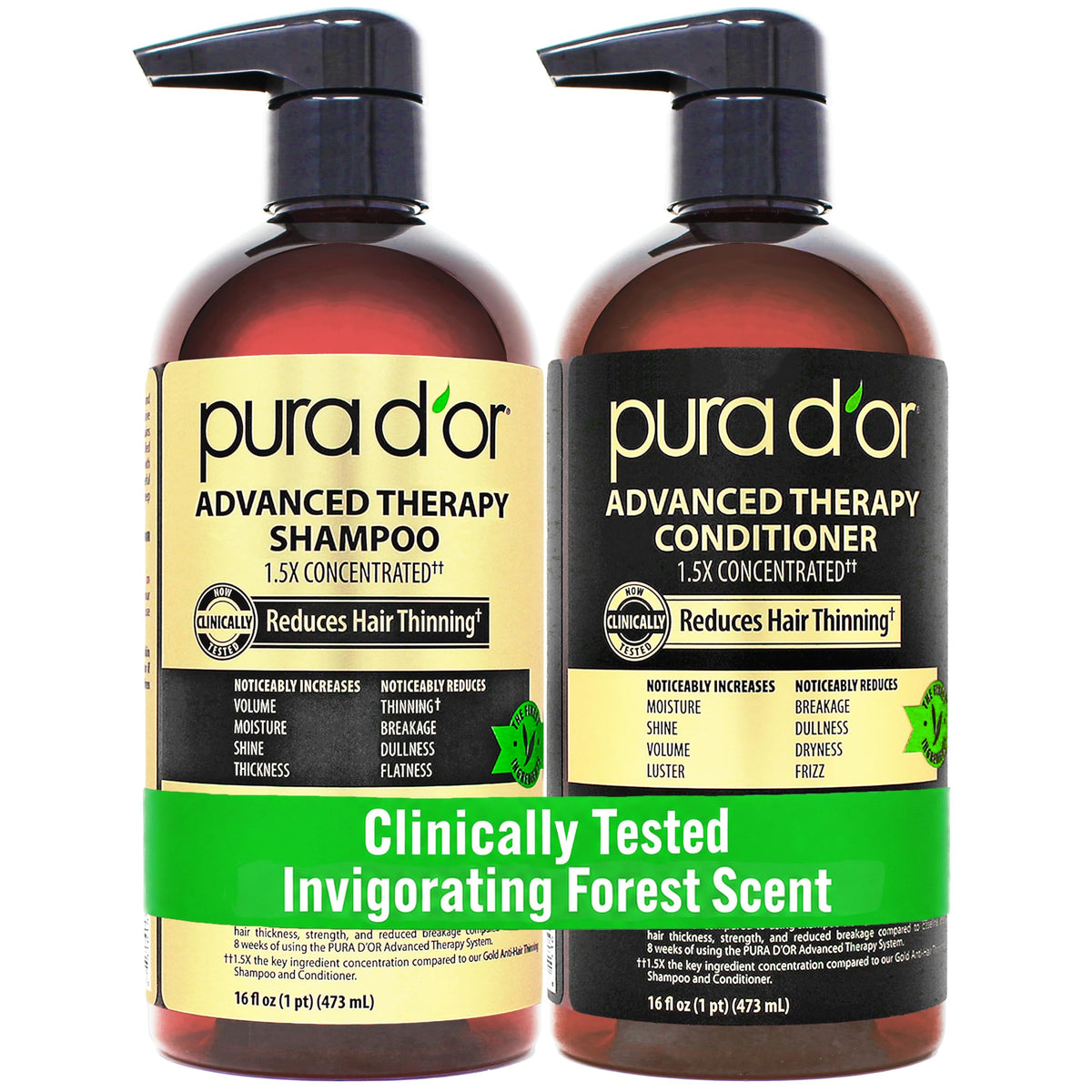 PURA D'OR Deep Moisturizing Biotin Conditioner for Dry, Damaged Hair, 16oz