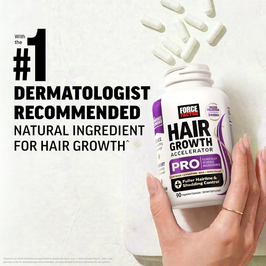 Force Factor Hair Growth Accelerator Pro with Clinically Studied Lustriva