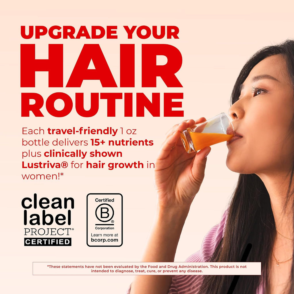 MARYRUTH'S Liquid Multivitamin + Hair Growth Travel Pack, 1 Fl Oz, 8 Pack