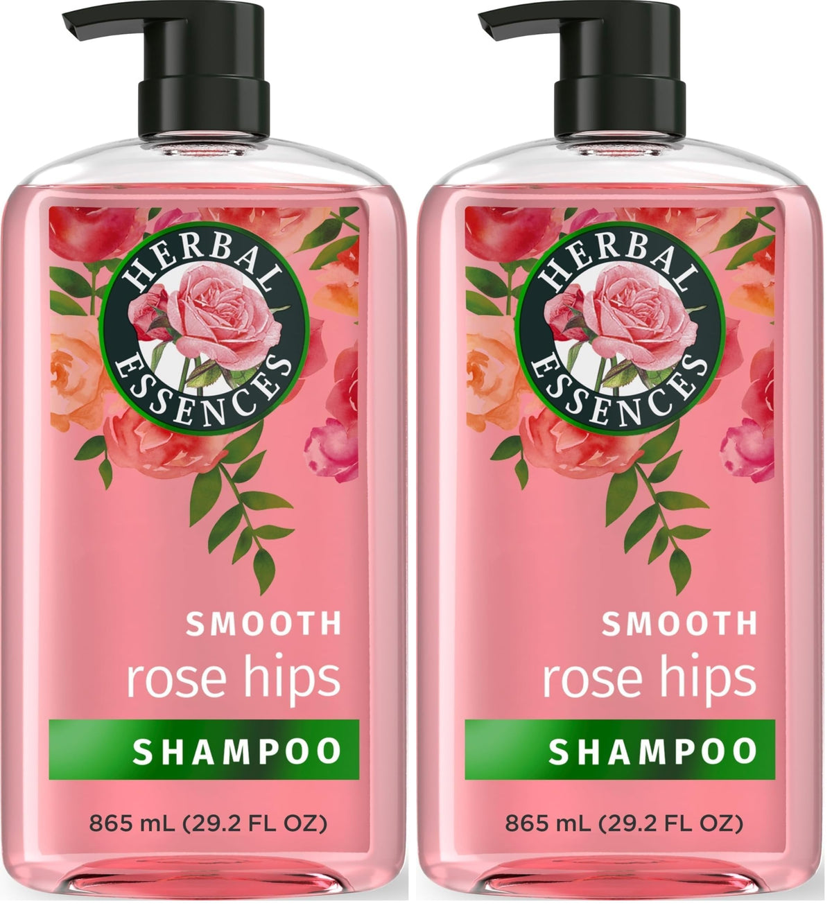 Herbal Essences Shampoo, Rose Hips - Smooth Collection, Shiny Hair with Vitamin E & Jojoba, Safe for Color Treated Hair, Floral Scent, Cruelty-Free, Dermatologist-Tested, 29.2 Fl Oz