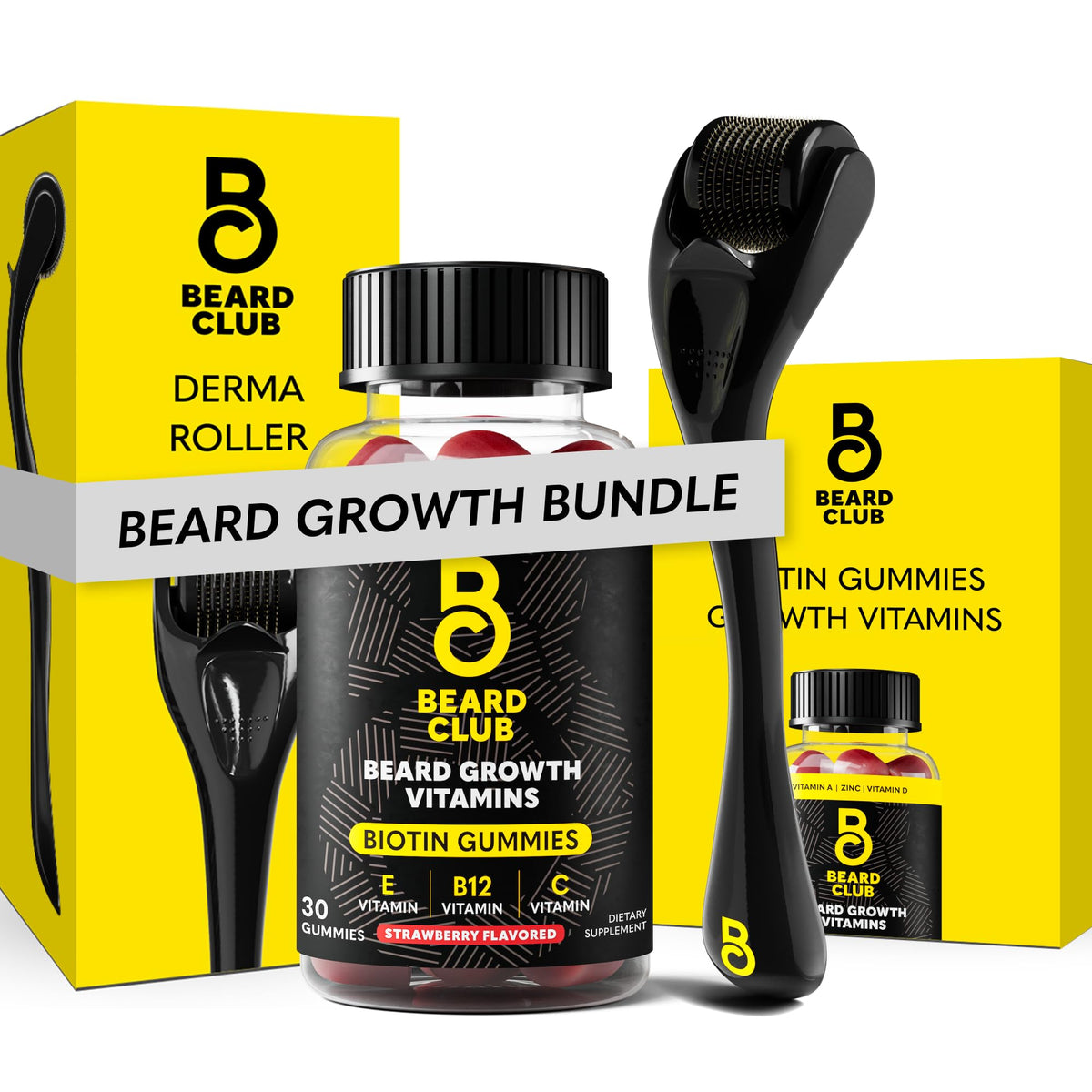 The Beard Club Biotin Beard Balm for Men - Beard Growth Shea Butter with Castor & Coconut Oil - Moisturizing, Hydrating and Softening Cream - Amber Cedar Scent - 4 oz