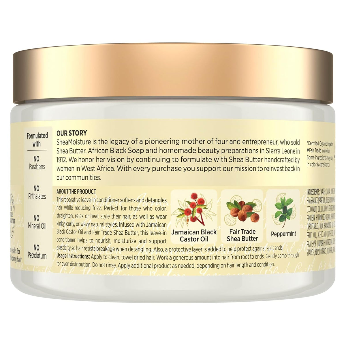 Shea Moisture Jamaican Black Castor Oil Strengthen & Grow Leave-In Conditioner, 11 Ounce