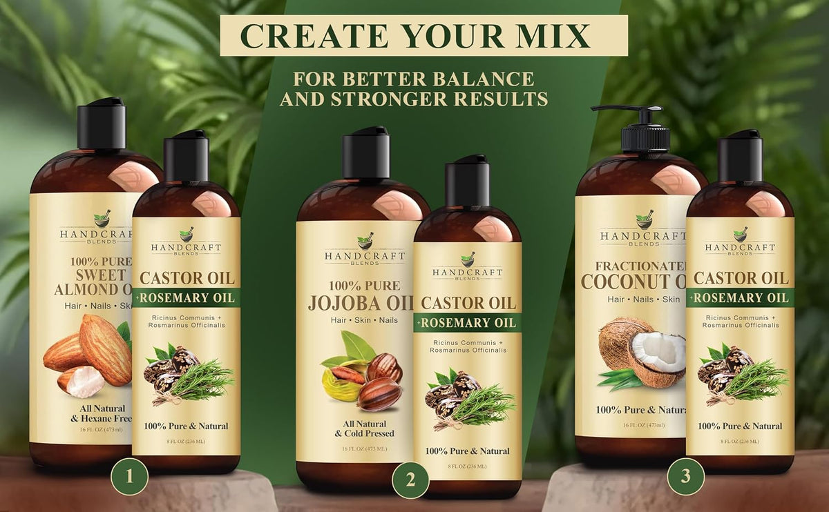 Handcraft Blends Castor Oil with Rosemary Oil - 8 Fl Oz
