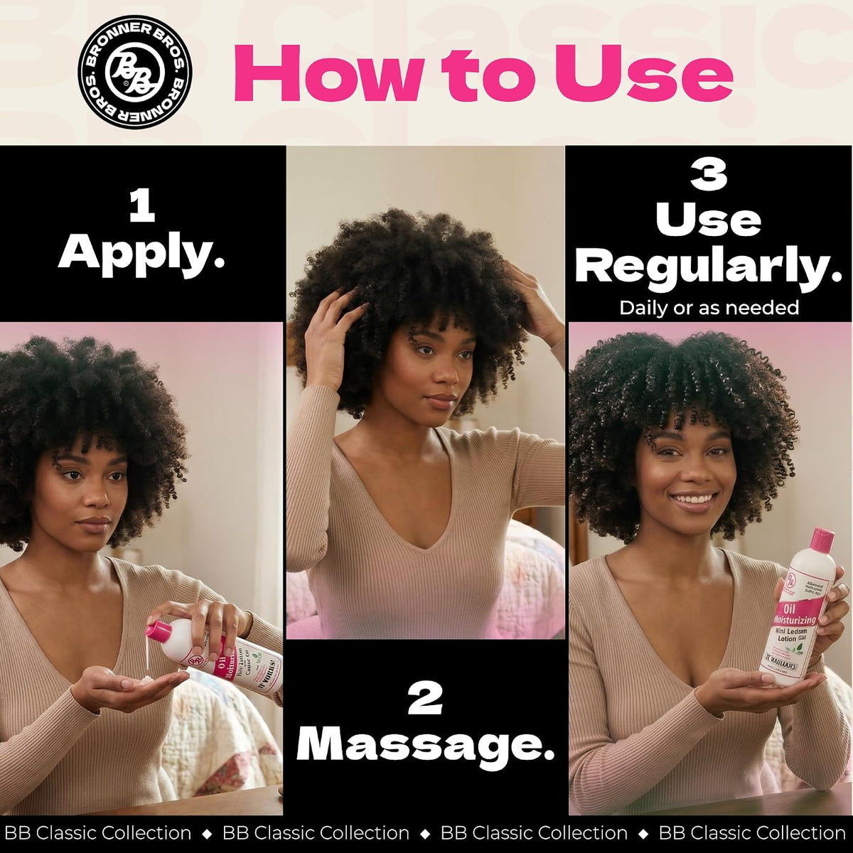 Bronner Bros Oil Moisturizer Hair Lotion with 10,000mg Castor Oil, 12 oz