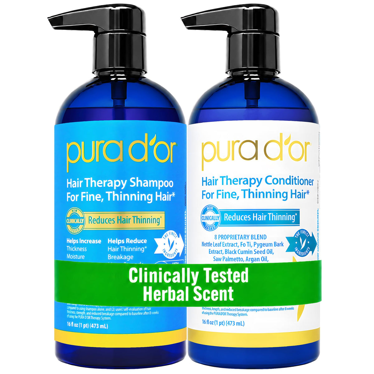PURA D'OR Deep Moisturizing Biotin Conditioner for Dry, Damaged Hair, 16oz
