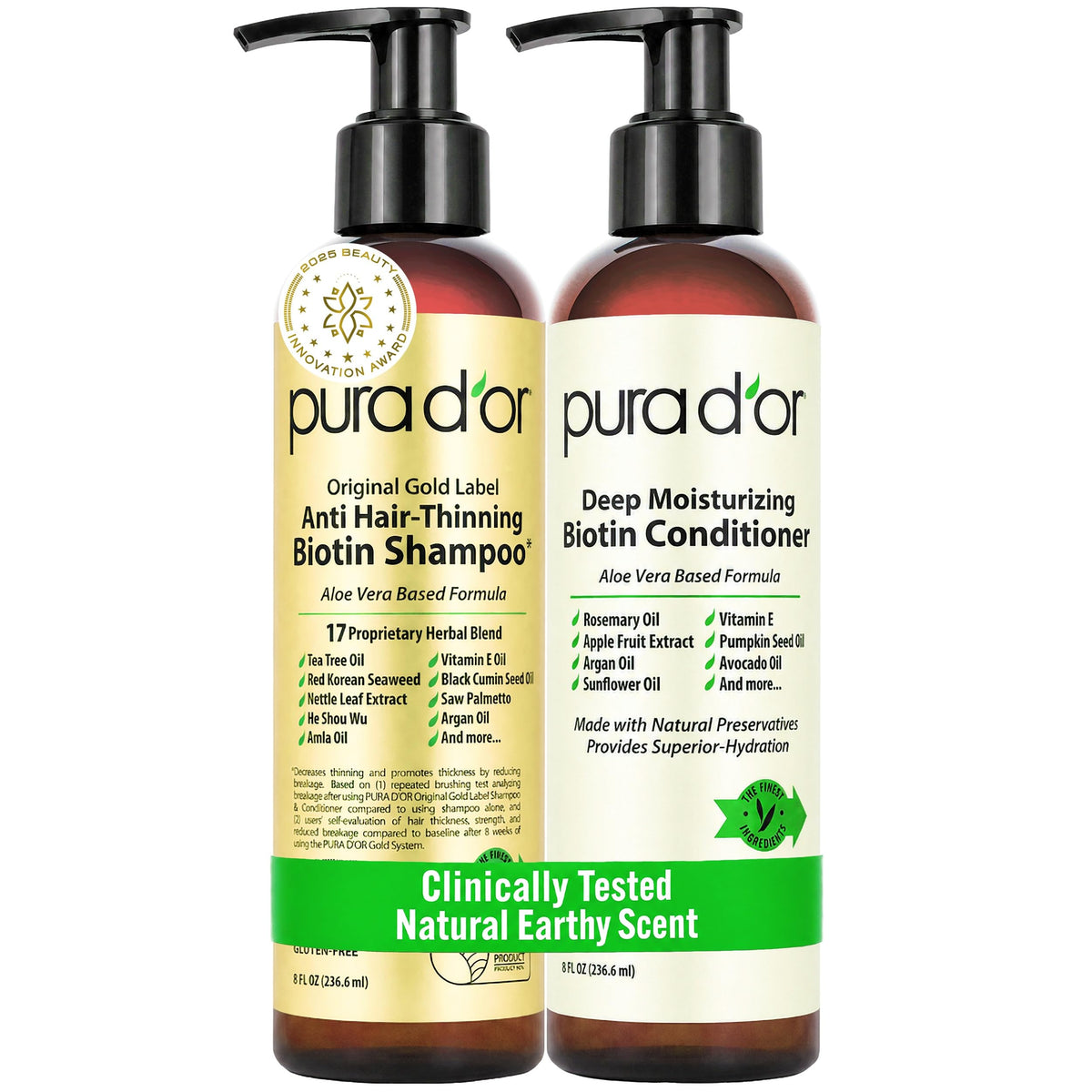 PURA D'OR Deep Moisturizing Biotin Conditioner for Dry, Damaged Hair, 16oz