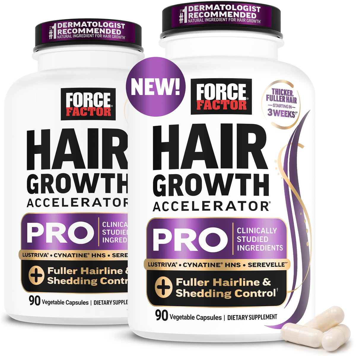 Force Factor Hair Growth Accelerator Pro with Clinically Studied Lustriva