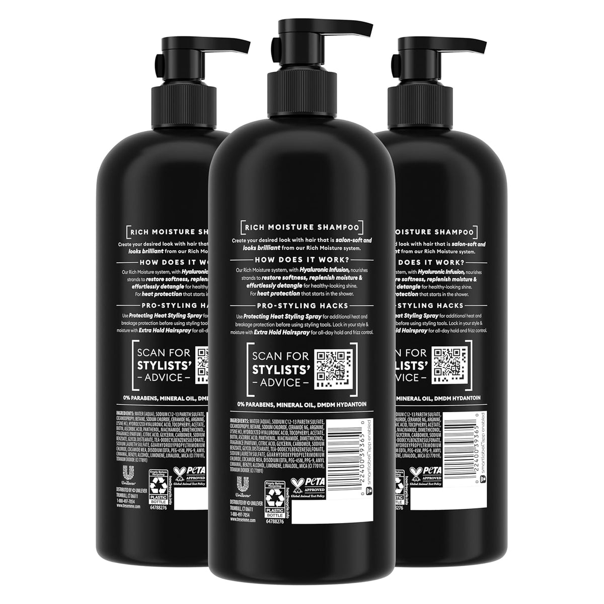 TRESemmé Rich Moisture Hydrating Shampoo for Dry Hair 28 oz 3 ct