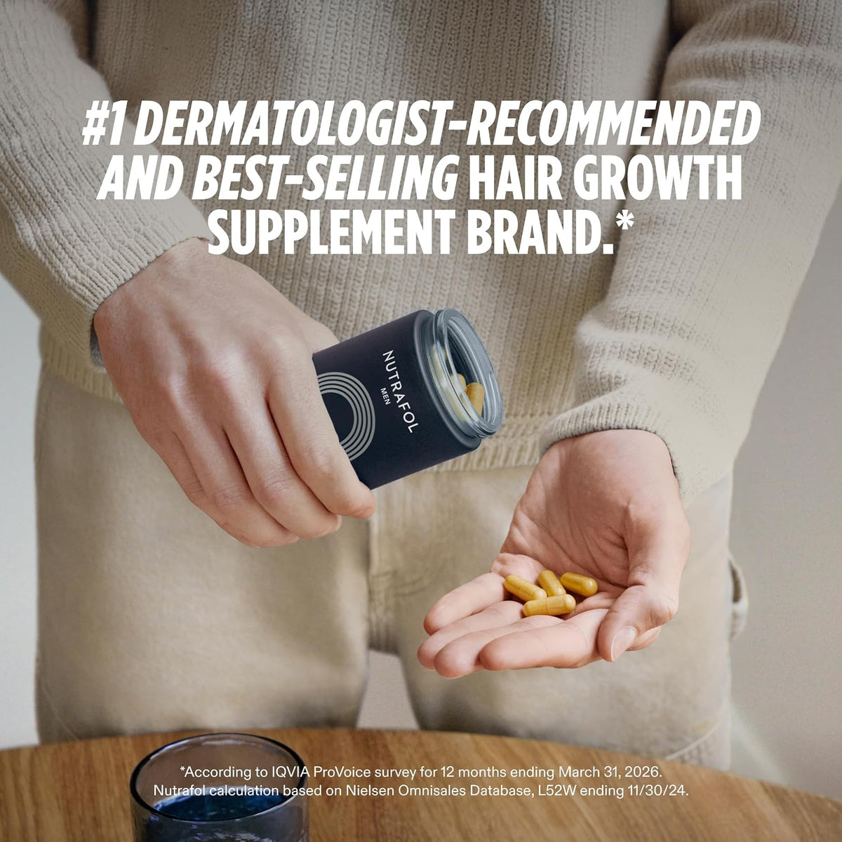 Nutrafol Men Hair Growth Supplements, Ages 18-49, 2-Month Pouches