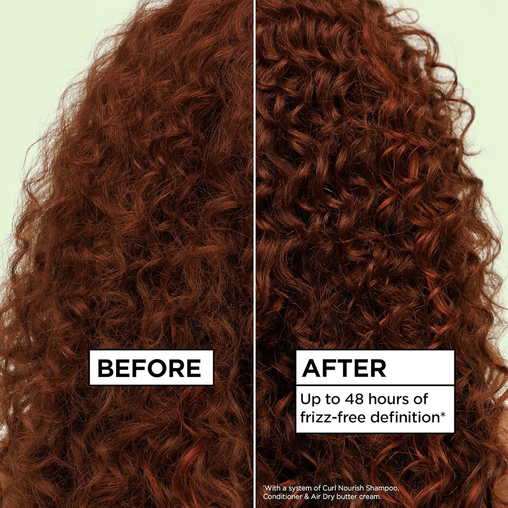 Garnier Fructis Curl Nourish Moisturizing Conditioner for Curly Hair, Plant Protein and Coconut Oil Formula, Up to 48HR of Curl Definition, Sulfate Free & Vegan, 12 Fl Oz, 3 Count (Packaging May Vary)